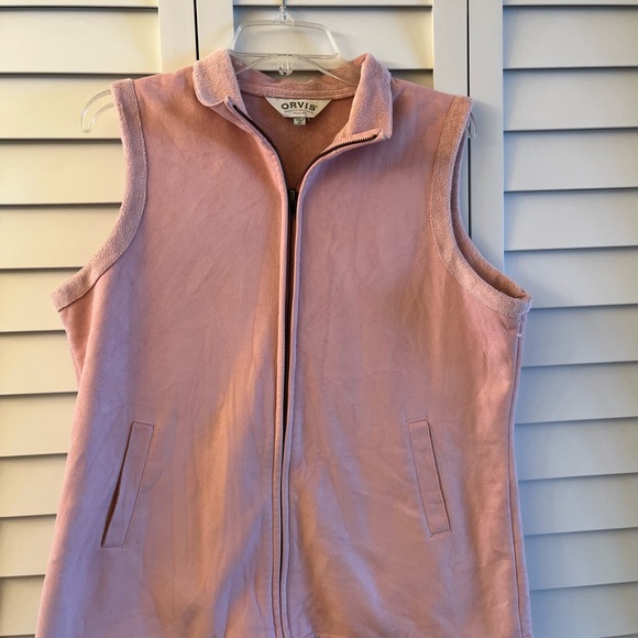 Orvis Sporting Traditions Pink suede-like vest womens M. Very soft - Picture 7 of 9